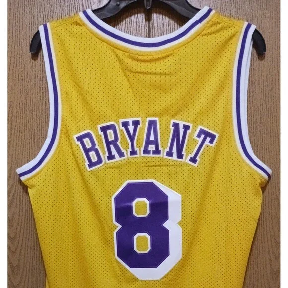 Kobe Bryant #8 (Mitchell/Ness)-(Lakers)-(Yellow)-(Jersey)-(New Cond.)-(L)-$95 - Picture 7 of 13
